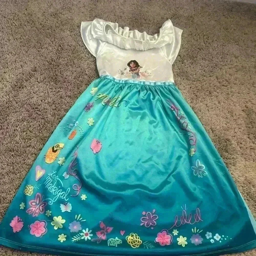 Disney White and Teal Elena of Avalor Dress for Kids